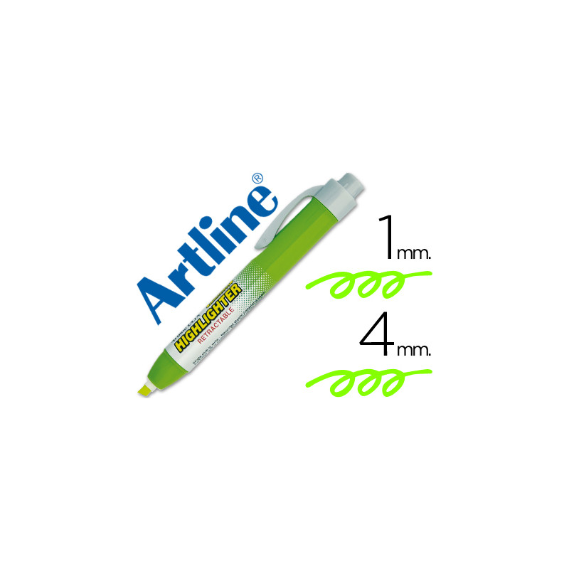 Rotulador artline clix fluorescente ek-63 verde punta biselada 4 mm