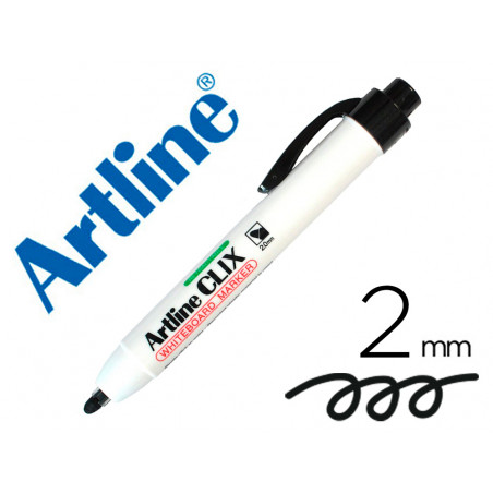 Rotulador artline clix pizarra ek-573a negro punta retractil redonda 2 mm