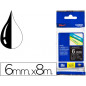 Cinta brother tze315 negro-blanco 6mm longitud 8mt