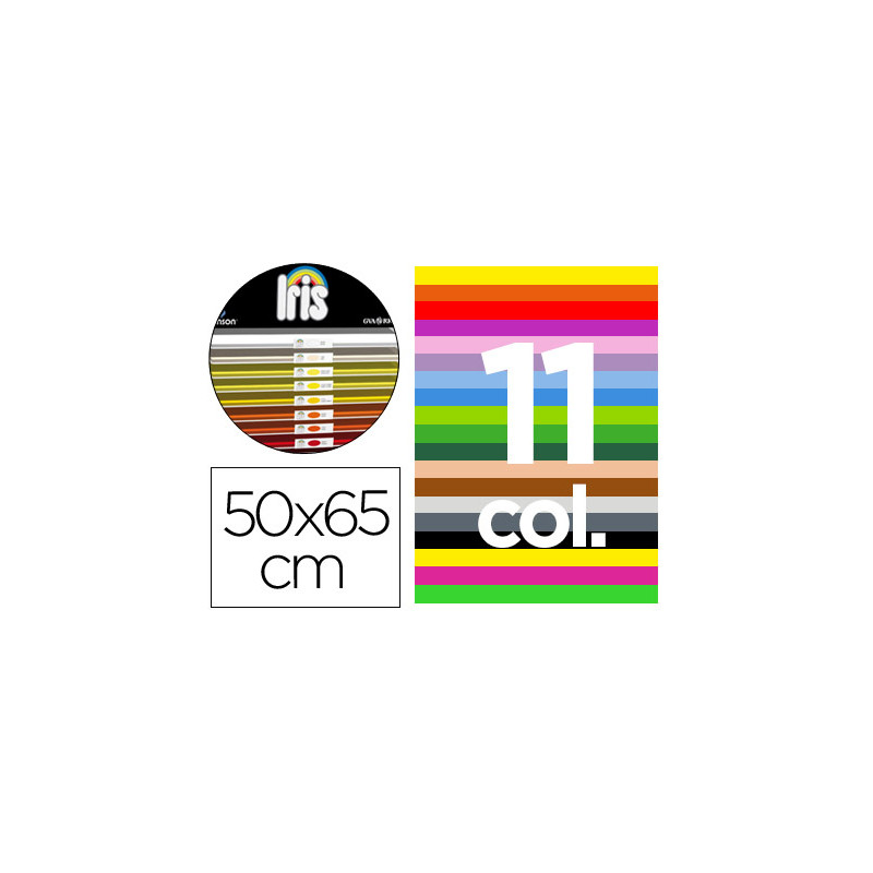 Cartulina guarro 50x65 conteni do    "c   " 25 hojas x 5 colores + 25 hojas x 4 colores fluo + 25hojas x 2 colores metal 185g