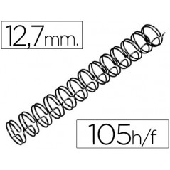 Espiral wire 3:1 12,7 mm n.8 negro capacidad 105 hojas caja de 100 unidades
