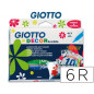 Rotulador giotto decor textile para camisetas caja de 6 unidades colores surtidos