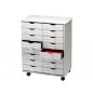 Mueble auxiliar paperflow para oficina negro 16 cajones en 2 columnas gris5x382 71,5x58x34,3 cm
