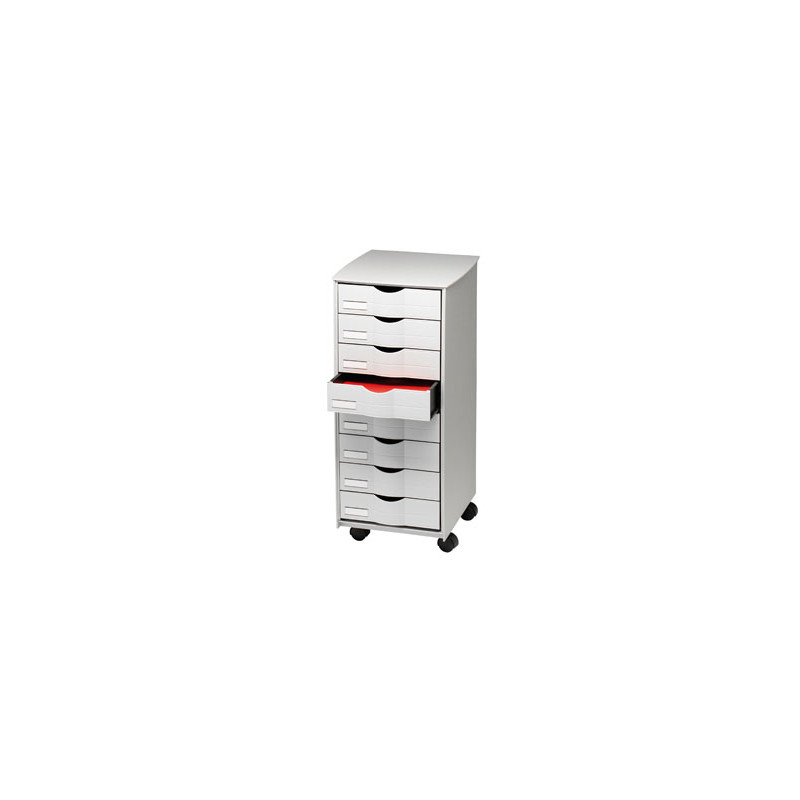 Mueble auxiliar paperflow para oficina 8 cajones en color gris 5x825x382 71,5x31,6x34,3 cm