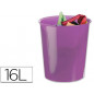 Papelera plastico q-connect violeta translucido 16 litros 290x310 mm