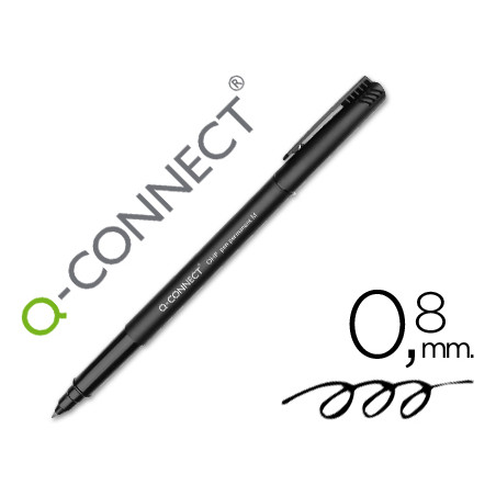 Rotulador q-connect retroproyeccion punta fibra media redonda 0.8 mm permanente negro