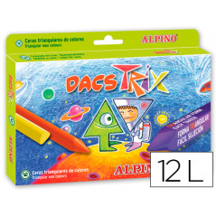 Lapices cera dacstrix triangul caja de 12 colores
