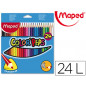 Lapices de colores maped triangulares caja de 24 unidades colores surtidos