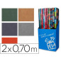 Papel de regalo colores lisos kraft rollo ancho 70 cm longitud 2 m modelos surtidos gramaje 60 gr