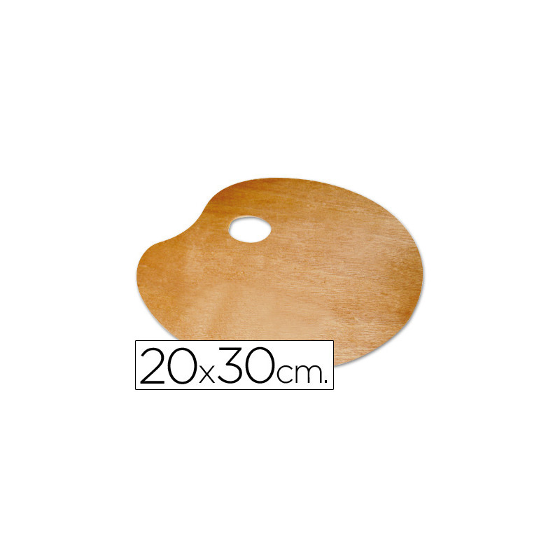 Paleta madera lidercolor ovalada tamaño 20x30 cm grosor 0,3 cm zurdos
