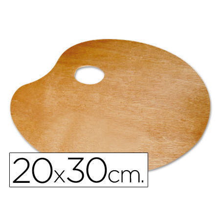 Paleta madera lidercolor ovalada tamaño 20x30 cm grosor 0,3 cm zurdos