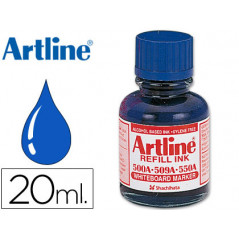 Tinta artline azul para rotulador pizarra blanca 500-a frasco de 20 ml