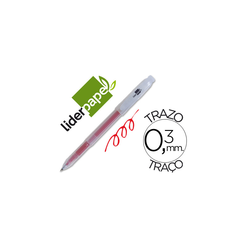 Boligrafo liderpapel super gel punta 0.5 mm rojo