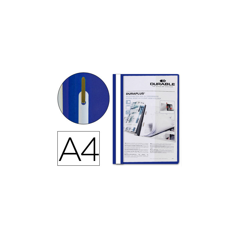 Carpeta duraplus din a4 con fastener azul durable