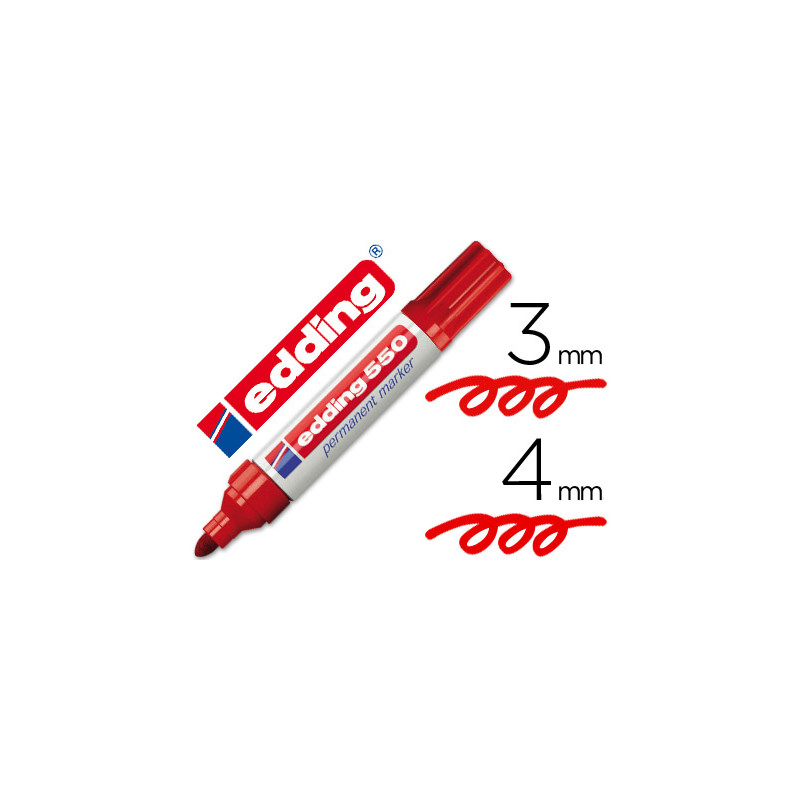 Rotulador edding punta fibra permanente 550 rojo n.2 punta redonda recargable