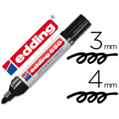 Rotulador edding punta fibra permanente 550 negro n.1 -punta redonda