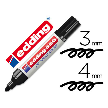 Rotulador edding punta fibra permanente 550 negro n.1 -punta redonda
