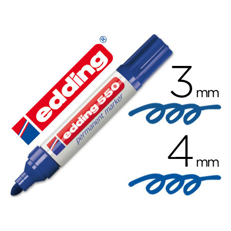 Rotulador edding punta fibra permanente 550 azul n.3 -punta redonda