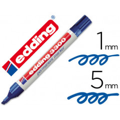 Rotulador edding marcador 3300 n.3 azul punta biselada recargable
