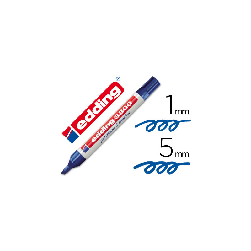 Rotulador edding marcador 3300 n.3 azul punta biselada recargable
