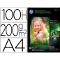Papel fotografico hp din a4 semi glossy 200 gr paquete de 100 hojas