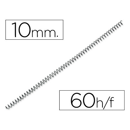 Espiral metalico yosan negro paso 64 5:1 10 mm calibre 1,00 mm