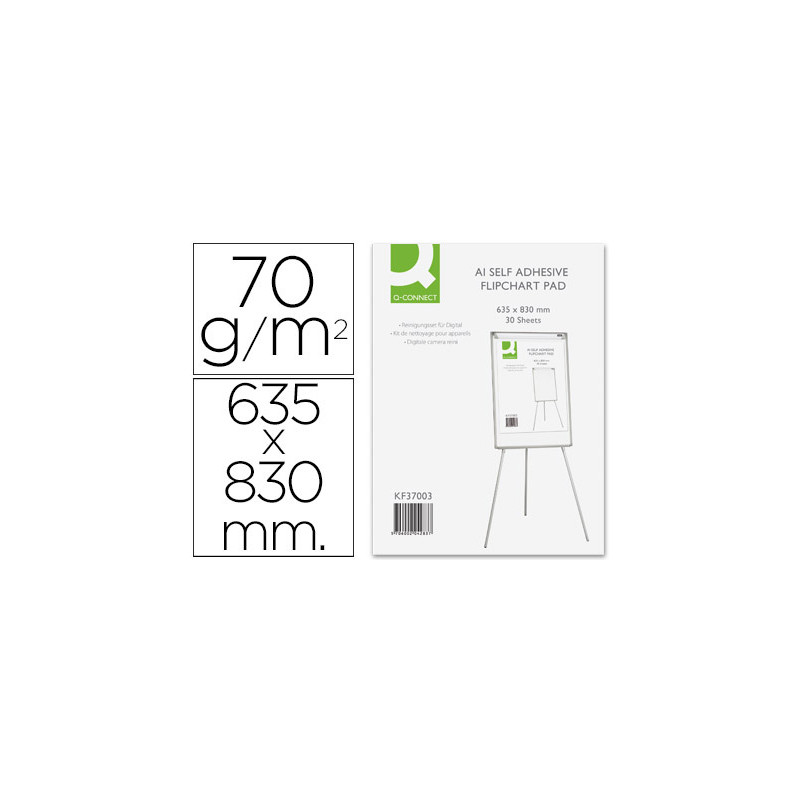 Bloc congreso q-connect papel autoadhesivo 635x830 mm fsc 30 hojas 70g/m2
