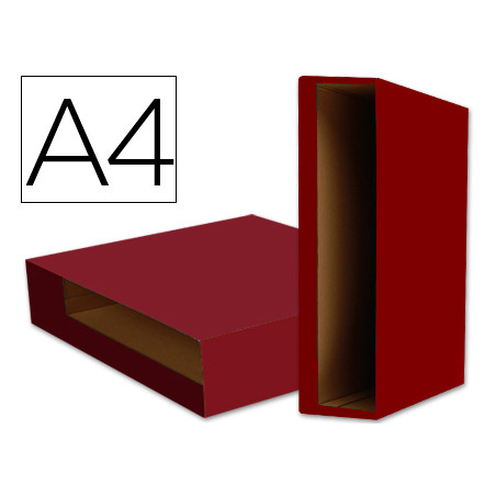 Caja archivador liderpapel color system a4 roja