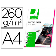 Papel q-connect foto glossy din a4 alta calidad digital photo -para ink-jet bolsa de 50 hojas de 260 gr