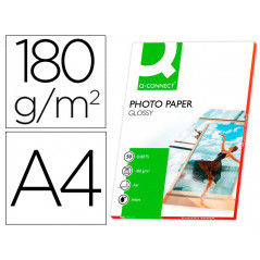 Papel q-connect foto glossy din a4 alta calidad digital photo -para ink-jet bolsa de 50 hojas de 180 gr