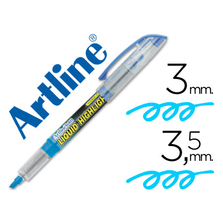 Rotulador artline fluorescente ek-640 azul -punta biselada