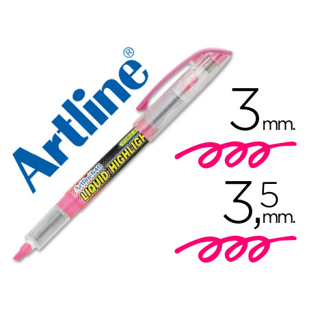 Rotulador artline fluorescente ek-640 rosa punta biselada