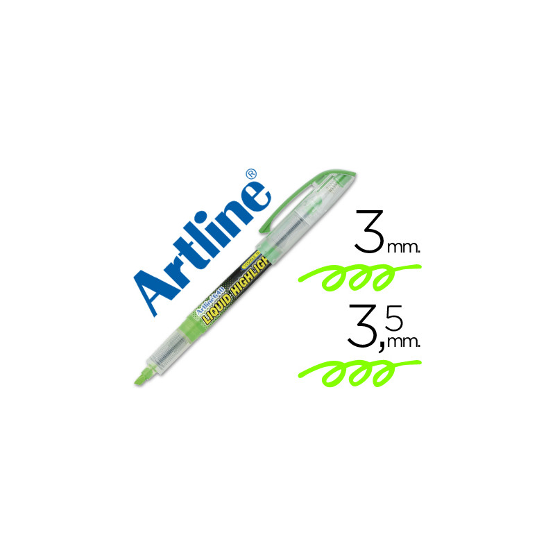 Rotulador artline fluorescente ek-640 verde punta biselada