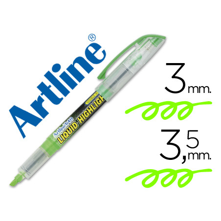 Rotulador artline fluorescente ek-640 verde punta biselada