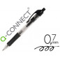 Boligrafo q-connect retractil con sujecion de caucho tinta aceite 0,7 mm color negro