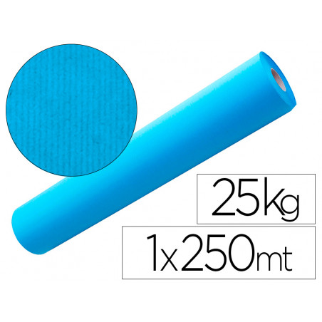Papel kraft azul bobina 1,00 mt x 250 mts especial para embalaje