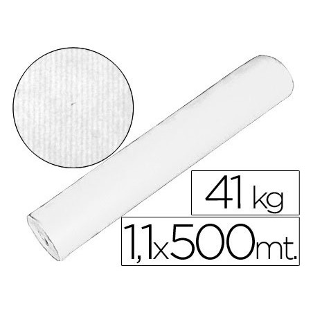 Papel kraft blanco bobina 1,10 mt x 500 mt especial para embalaje