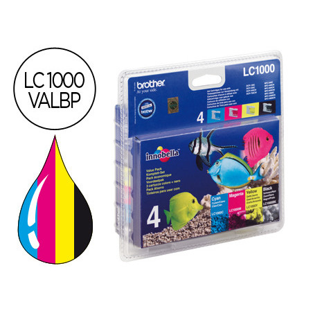 Ink-jet brother lc-1000 pack negro/cian/magenta y amarillo