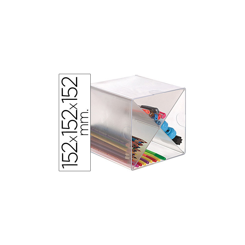 Archicubo archivo 2000 aspa organizador modular apilable plastico 150x150x150 mm incluye dos clips sujecion