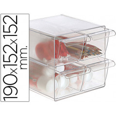 Archicubo archivo 2000 4 cajones organizador modular plastico 190x150x150 mm incluye 2 clips de sujecion