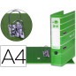 Archivador de palanca liderpapel a4 filing system forrado con rado lomo 75 mm verde compresor metalico