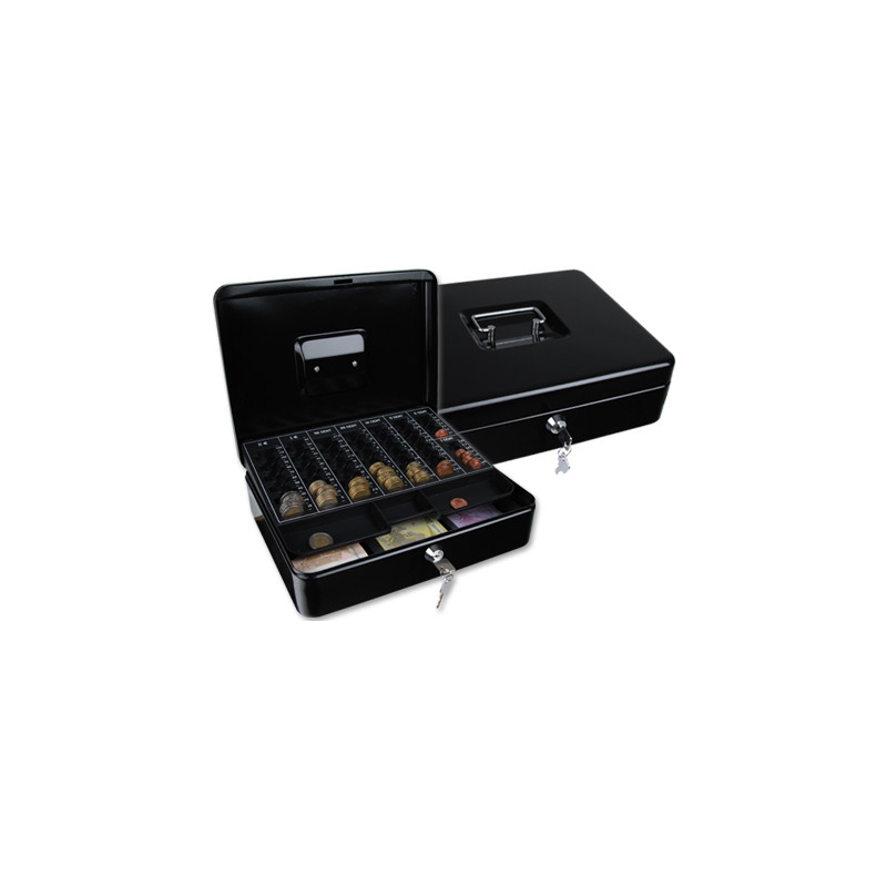 Caja caudales q-connect 12   " 300x240x90 mm negra con portamonedas
