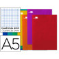 Libreta liderpapel smart a5 80 hojas 60g/m2 cuadro 4mm con margen colores surtidos tapa blanda
