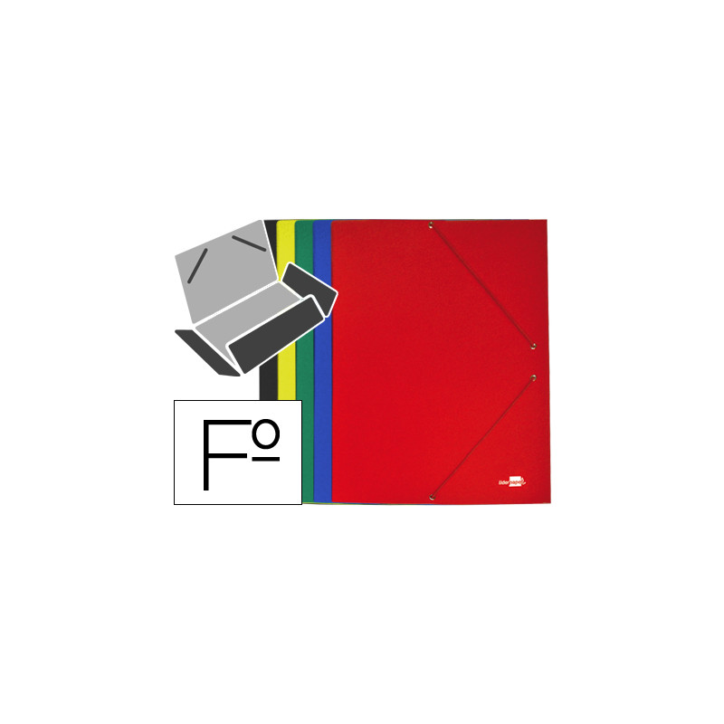 Carpeta liderpapel gomas tres solapas carton plastificado folio colores surtidos