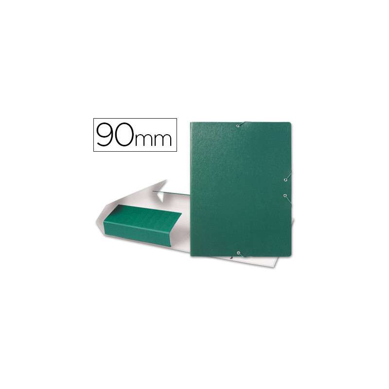 Carpeta proyectos liderpapel folio lomo 90mm carton gofrado verde