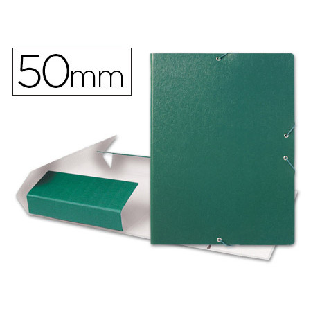 Carpeta proyectos liderpapel folio lomo 50mm carton gofrado verde