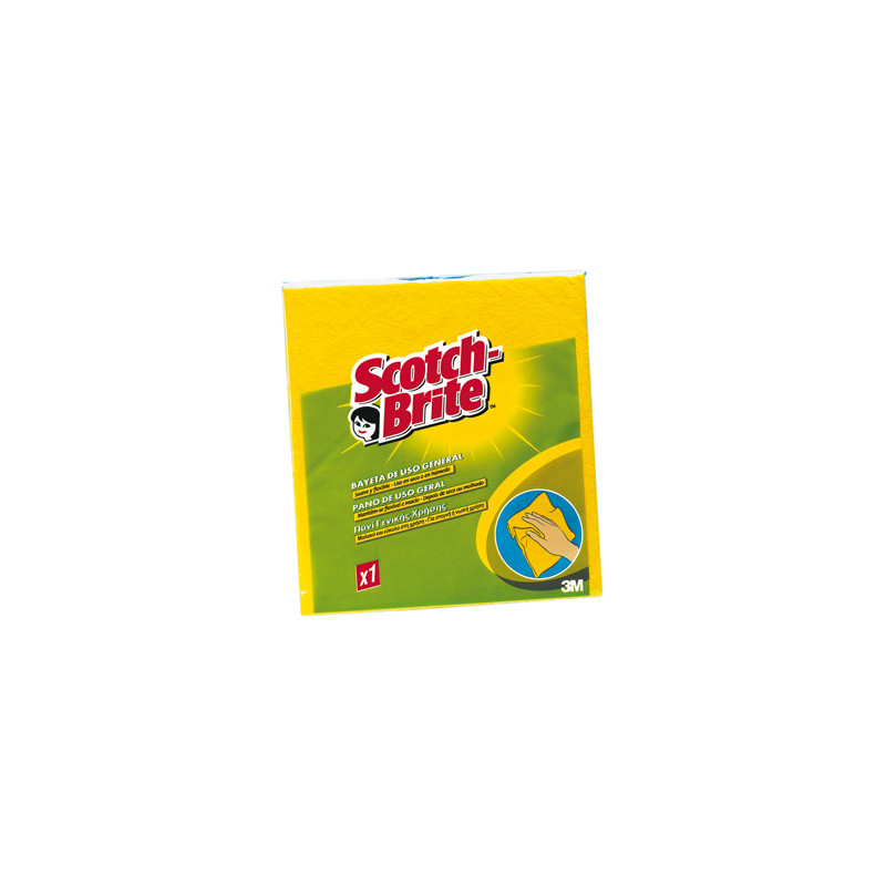 Bayeta multiuso 3m scotch brite amarilla pack 2 unidades + 1 gratis