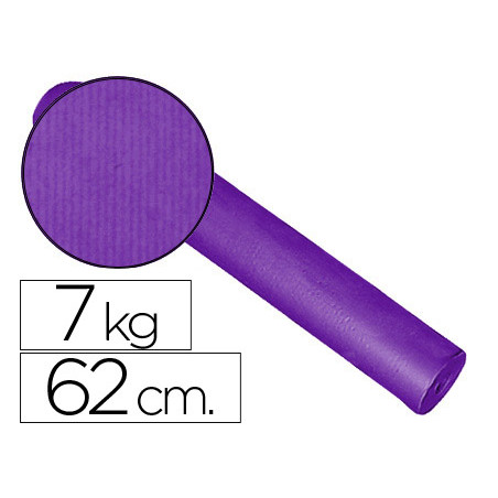 Papel de regalo kraft liso bobina ancho 62 cm peso 7 kg gramaje 60 gr color lila