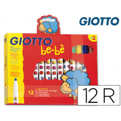 Rotulador giotto super bebe caja de 12 colores surtidos