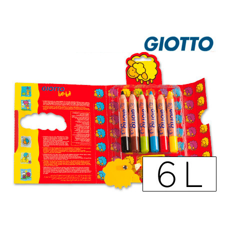 Lapices de colores giotto super bebe caja de 6 lapices colores surtidos + sacapuntas